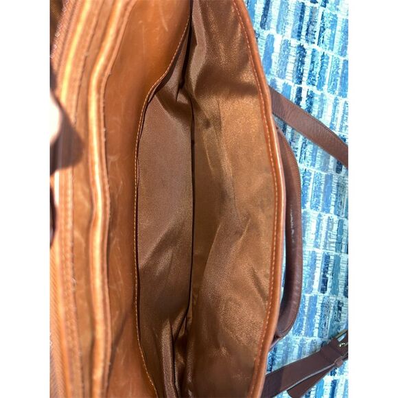 Coach Brown Leather Briefcase Unisex Multi-Compartment Medium Bag - Picture 8 of 11